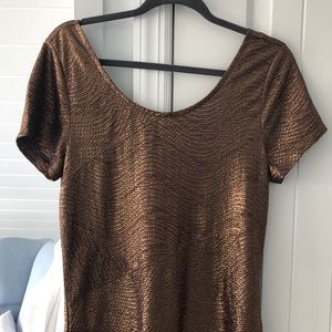 Free People Copper Metallic Party Dress